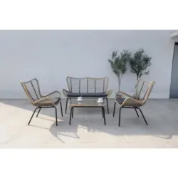 Loungegarnitur 122/86,5/69 cm Stahl