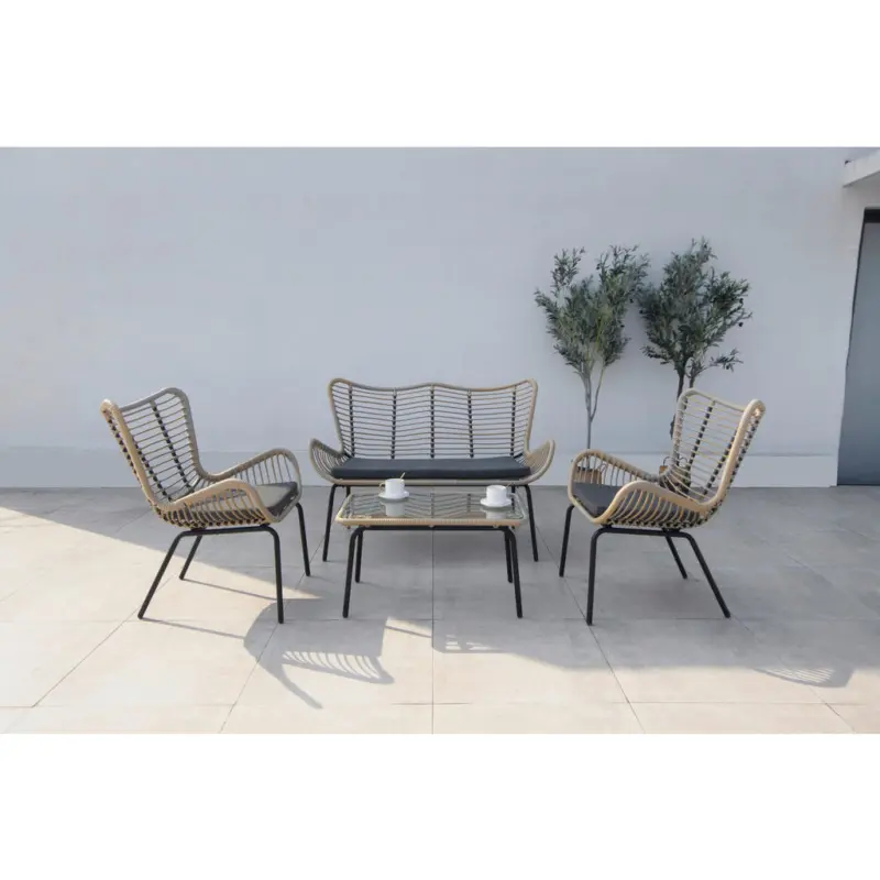 Loungegarnitur 122/86,5/69 cm Stahl