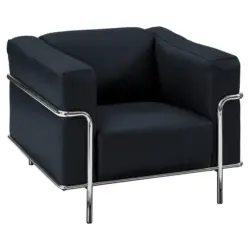 Sessel in Echtleder Dunkelblau