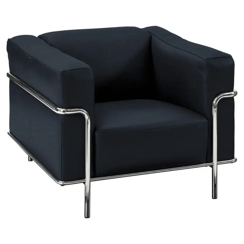 Sessel in Echtleder Dunkelblau