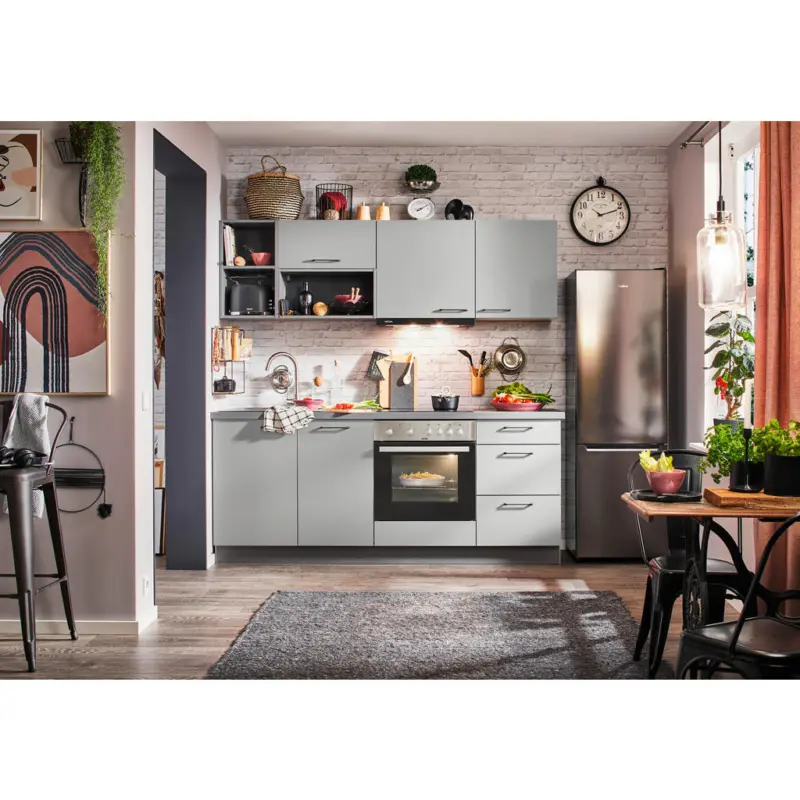 K&uuml;chenblock in Hellgrau