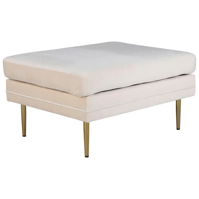 Hocker in Metall, Kunststoff, Textil Goldfarben, Beige