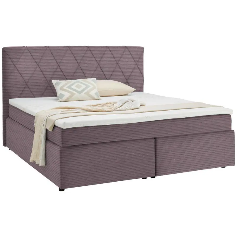 Boxspringbett 180/200 cm in Lila