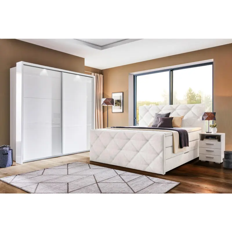 Boxspringbett 160/200 cm in Beige