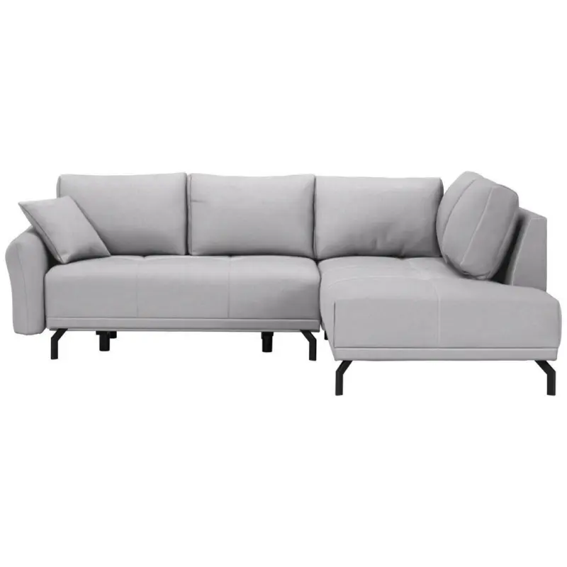 Ecksofa in Samt Hellgrau 250/191 cm