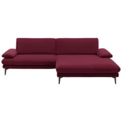 Ecksofa in Webstoff Rot, Bordeaux 284/184 cm