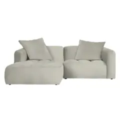 Ecksofa Mosso in Webstoff Wei&szlig; 173/240 cm