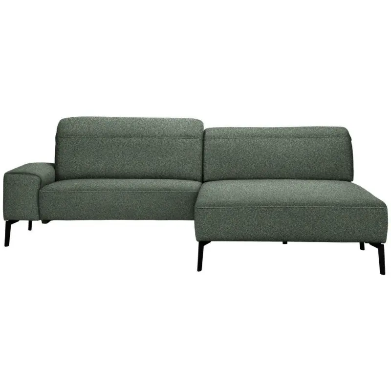 Ecksofa in Mikrofaser Dunkelgr&uuml;n 273/203 cm