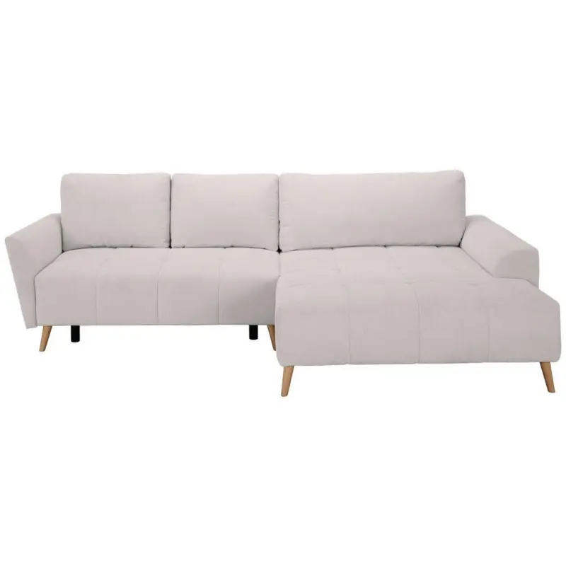 Ecksofa in Webstoff Wei&szlig;