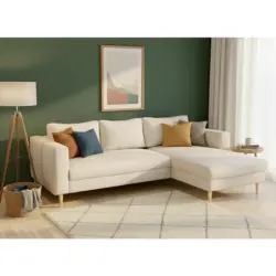 Ecksofa in Struktur Sandfarben 232/161 cm