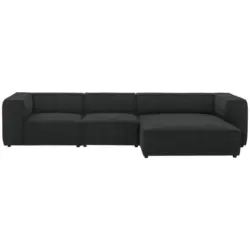 Ecksofa in Flachgewebe Anthrazit 341/164 cm