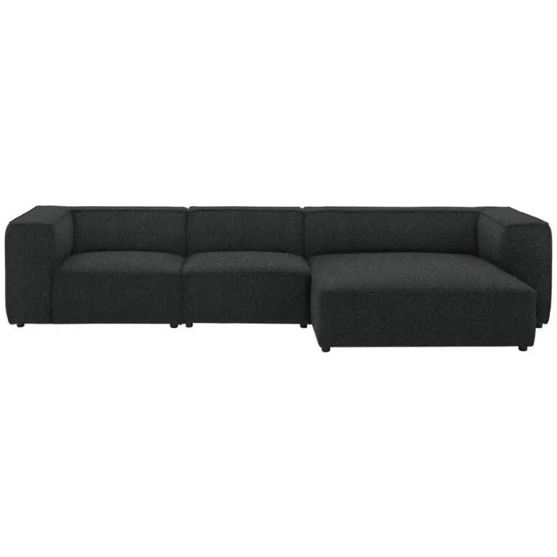 Ecksofa in Flachgewebe Anthrazit 341/164 cm