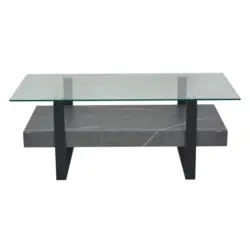 Couchtisch in Metall, Glas, Holzwerkstoff 110/60/43 cm