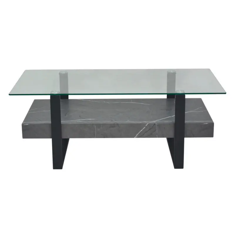 Couchtisch in Metall, Glas, Holzwerkstoff 110/60/43 cm