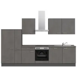 K&uuml;chenleerblock 330 cm in Schieferfarben