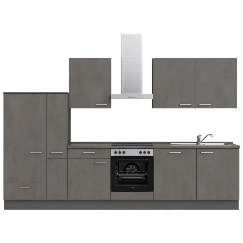 K&uuml;chenleerblock 330 cm in Schieferfarben