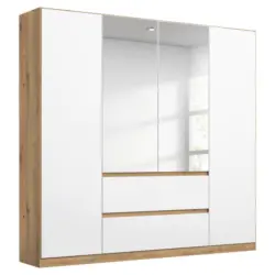 Dreht&uuml;renschrank in Silberfarben, Wei&szlig;, Eiche Artisan