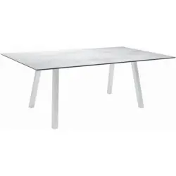 Gartentisch Kunststoff Silberfarben, Hellgrau rechteckig