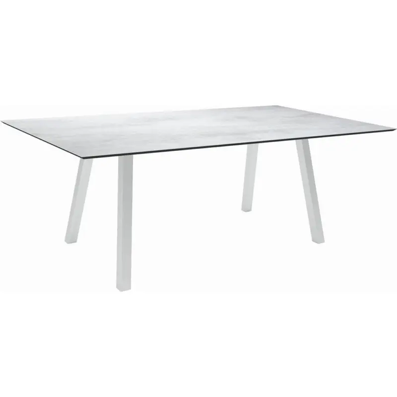 Gartentisch Kunststoff Silberfarben, Hellgrau rechteckig