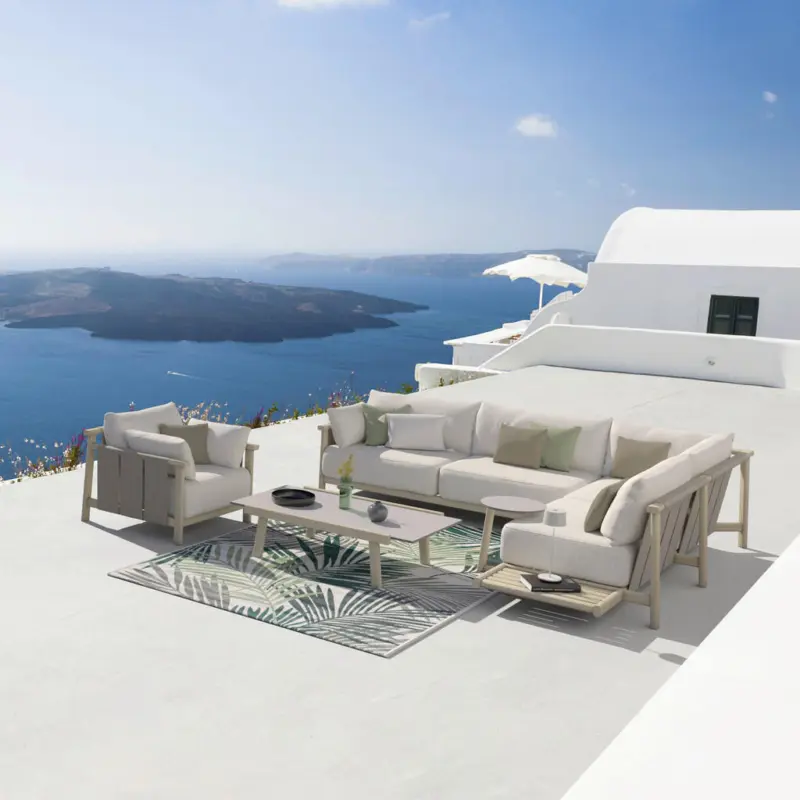 Loungegarnitur 308/264 cm Esche massiv