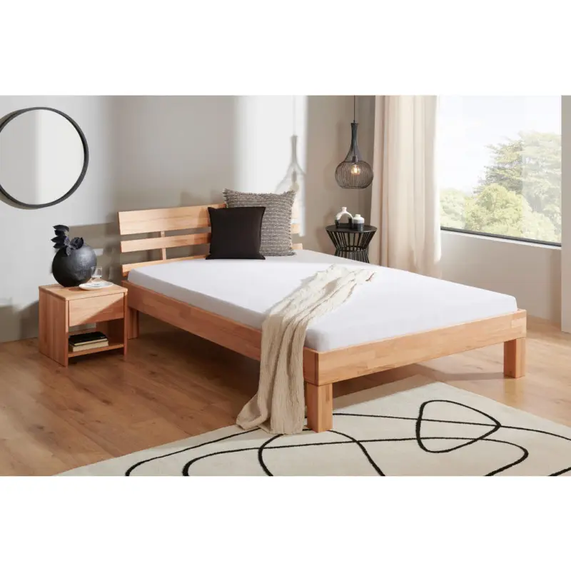 Bett 140/200 cm in Kernbuche