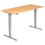 XXXLutz Lauterach - Ihr M&ouml;belhaus bei Bregenz Schreibtisch 180/80/63,5-128,5 cm in Silberfarben, Ahornfarben