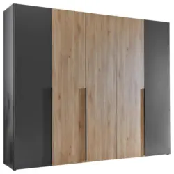 Kleiderschrank in Graphitfarben, Eichefarben