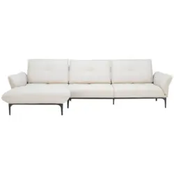 Ecksofa Florenz in Echtleder Creme 182/325 cm