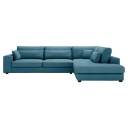 Ecksofa in Cord Blau 314/250 cm