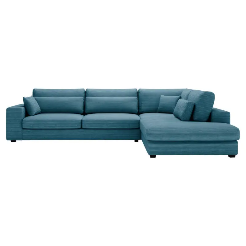 Ecksofa in Cord Blau 314/250 cm