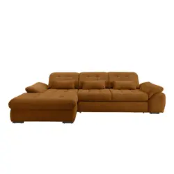 Ecksofa in Cord Goldfarben