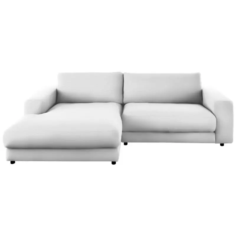Ecksofa in Chenille Wei&szlig; 190/270 cm