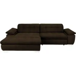 Ecksofa in Mikrofaser Dunkelbraun 180/265 cm