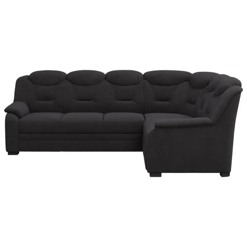 Ecksofa in Chenille Schwarz 263/211 cm