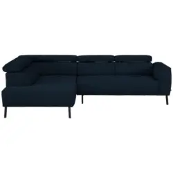 Ecksofa in Chenille Dunkelblau 205/280 cm