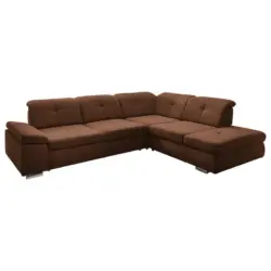 Ecksofa in Mikrofaser Hellbraun 312/260 cm