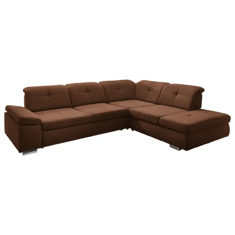 Ecksofa in Mikrofaser Hellbraun 312/260 cm