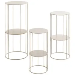 Beistelltischset in Metall 21-28/21-28/45-70 cm