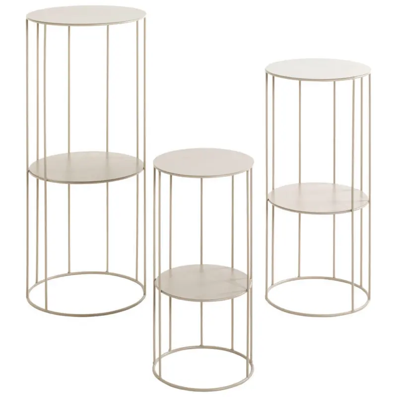 Beistelltischset in Metall 21-28/21-28/45-70 cm