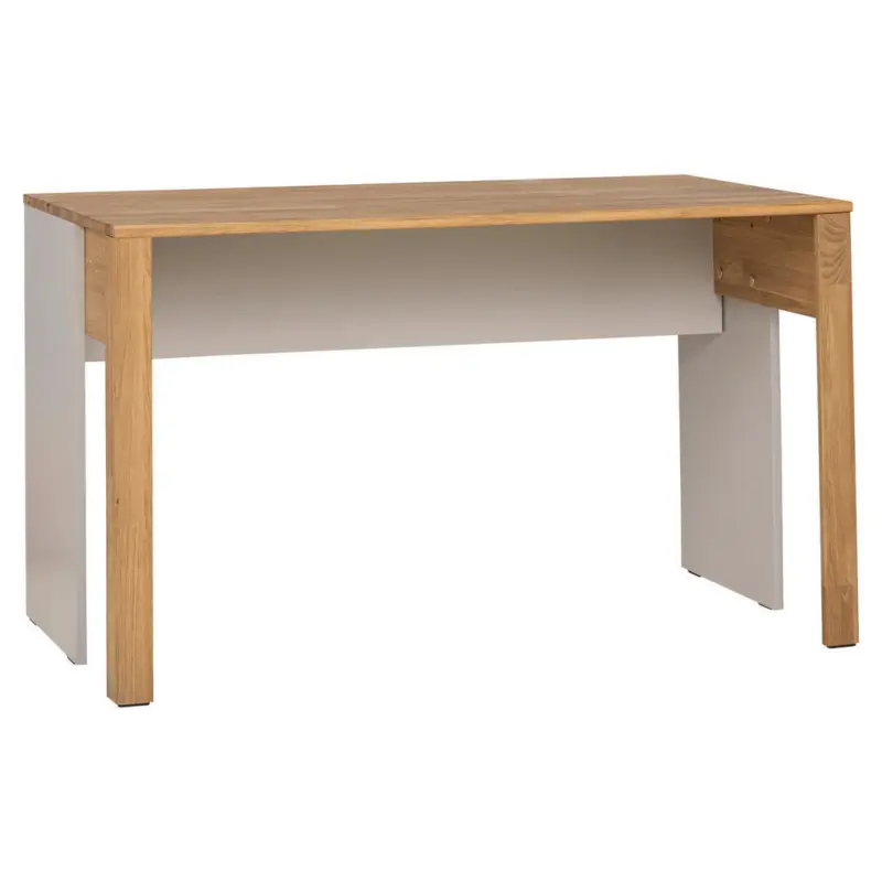 Schreibtisch 125/65/73 cm in Grau, Eichefarben