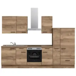 K&uuml;chenleerblock 300 cm in Eiche dunkel