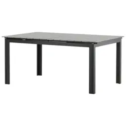 Gartentisch Metall Grau, Schwarz rechteckig