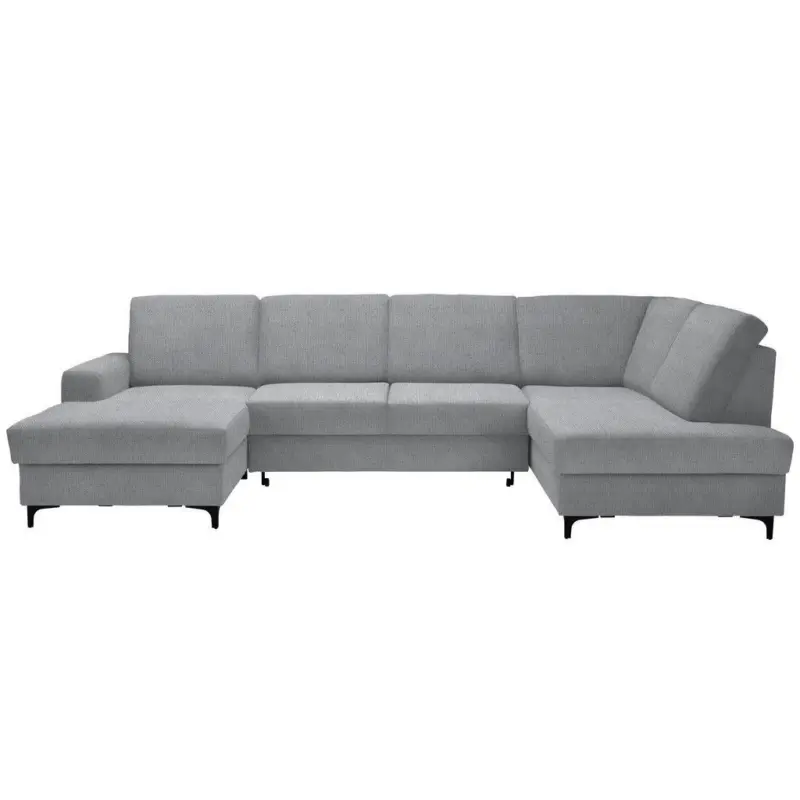 Wohnlandschaft in Webstoff Silberfarben