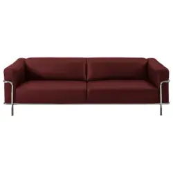 3-Sitzer-Sofa Mandia in Echtleder Rot