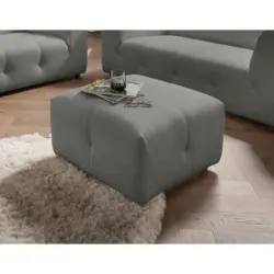 Hocker in Textil Graubraun