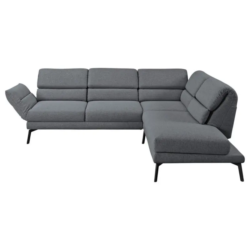 Ecksofa in Flachgewebe Anthrazit 256-363/212-253 cm