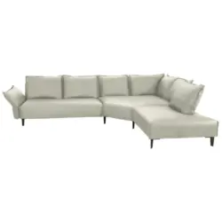 Ecksofa in Echtleder Wei&szlig; 340/272 cm