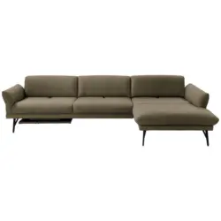 Ecksofa Posh in Echtleder Gr&uuml;n 308/173 cm