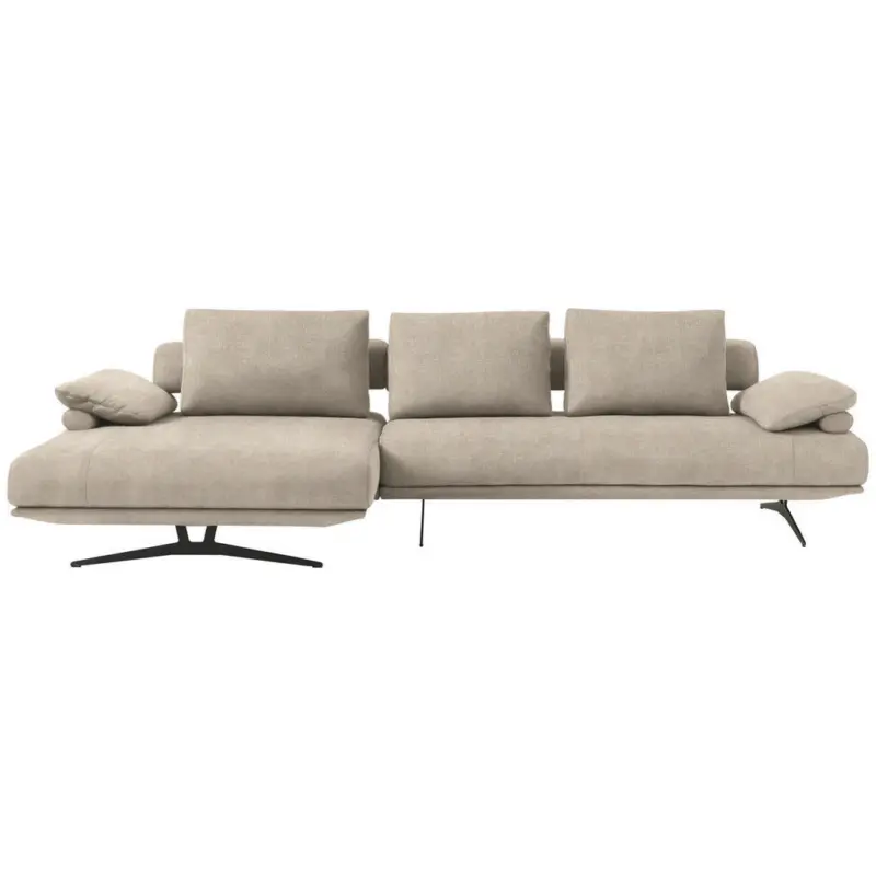 Ecksofa in Chenille Beige 334/168 cm