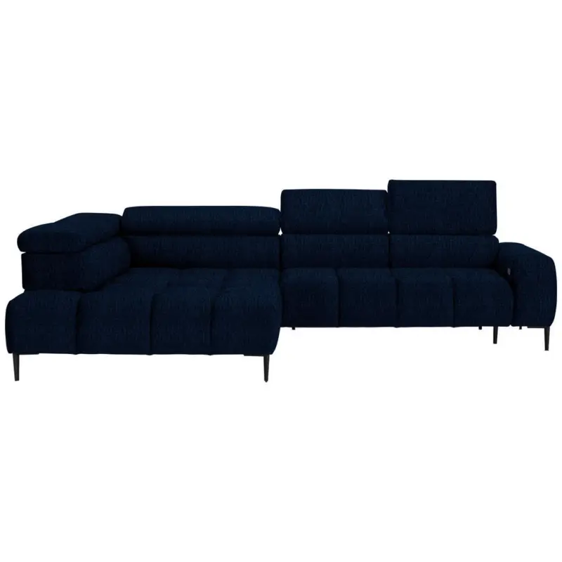 Ecksofa in Webstoff Dunkelblau 216/300 cm